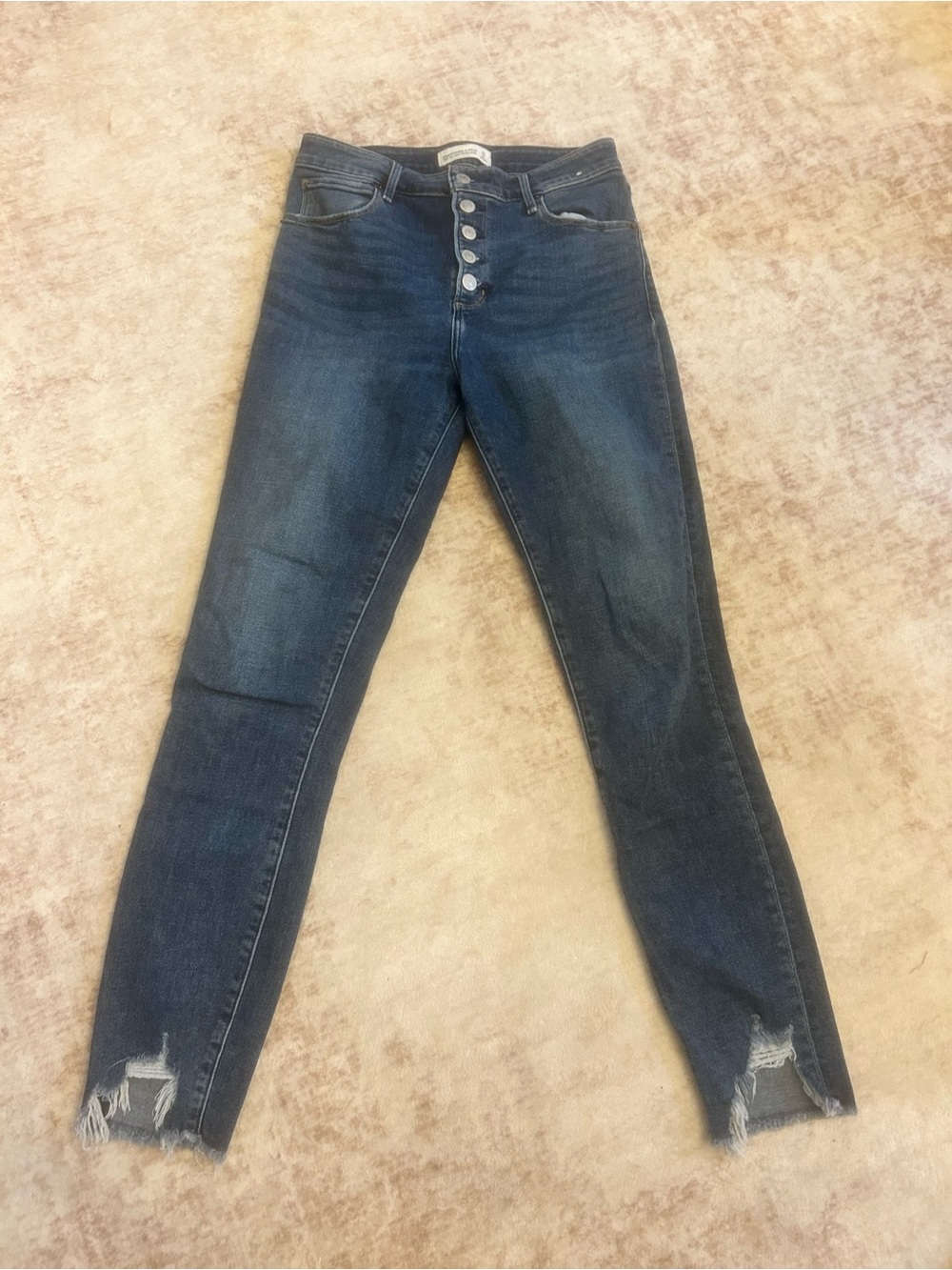Abercrombie & Fitch Women’s Dark Blue Skinny Jeans with Button Fly size 27